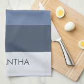 Shades of Modern Color Blocks Stripes Personalize キッチンタオル (四つ折り)