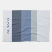 Shades of Modern Color Blocks Stripes Personalize キッチンタオル (横)