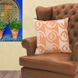 Shades Of Orange円形フラグメント装飾用クッション クッション