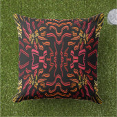 Shades Of Orange Red Yellow Ribbon Art Design アウトドアクッション (芝生)