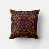 Shades Of Orange Red Yellow Ribbon Art Design クッション (裏面)