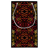 Shades Of Orange Red Yellow Ribbon Art Design スモールペーパーバッグ (裏面)