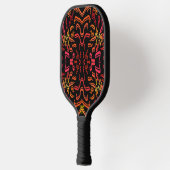 Shades Of Orange Red Yellow Ribbon Art Design ピックルボールラケット (左)