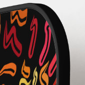 Shades Of Orange Red Yellow Ribbon Art Design ピックルボールラケット (左詳細)