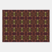 Shades Of Orange Red Yellow Ribbon Art Design ラッピングペーパーシート (正面)