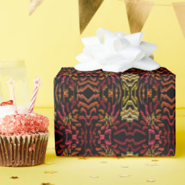 Shades Of Orange Red Yellow Ribbon Art Design ラッピングペーパー