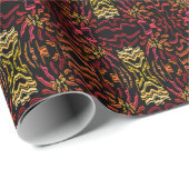 Shades Of Orange Red Yellow Ribbon Art Design ラッピングペーパー (ロールコーナー)