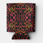 Shades Of Orange Red Yellow Ribbon Art Design 缶クーラー (正面)