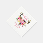 Shades of Pinkフローラ〔雄ジカの〕枝角ブライダルシャワーデコール スタンダードカクテルナプキン (角)