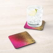 Shades of Pink and金ゴールド抽象芸術Cork Coaster コースター (右側)