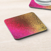 Shades of Pink and金ゴールド抽象芸術Cork Coaster コースター (左側)