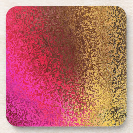 Shades of Pink and金ゴールド抽象芸術Cork Coaster コースター