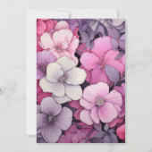 Shades of Pink and Grayフローラ結婚ズモノグラム 招待状 (裏面)