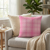 Shades of Pink Classic Tartan: Vibrant Pink Plaid クッション