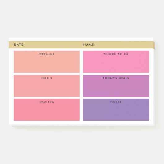 Shades of Pink & Purple Daily Organizer ポストイット (正面)