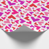 SHADES OF PINK & PURPLE VALENTINES DAYハート ラッピングペーパー (角)