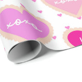 SHADES OF PINK & PURPLE VALENTINES DAYハート ラッピングペーパー (ロールコーナー)