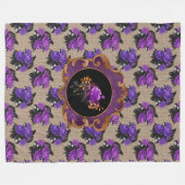 SHADES OF PURPLEハロウィーンフローラブケッツ フリースブランケット (正面(横))