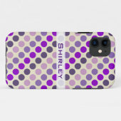 Shades of Purple水玉模様by Shirley Taylor Case-Mate iPhoneケース (裏面(横))