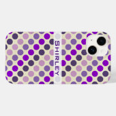 Shades of Purple水玉模様by Shirley Taylor Case-Mate iPhoneケース (裏面 (横))