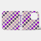 Shades of Purple水玉模様by Shirley Taylor Case-Mate iPhoneケース (裏面 (横))