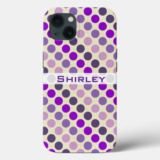 Shades of Purple水玉模様by Shirley Taylor Case-Mate iPhoneケース (裏面)