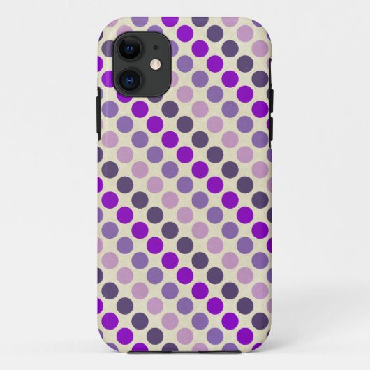 Shades of Purple水玉模様by Shirley Taylor Case-Mate iPhoneケース (裏面)