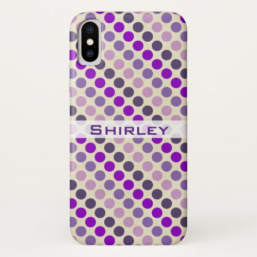 Shades of Purple水玉模様by Shirley Taylor Case-Mate iPhoneケース (裏面)