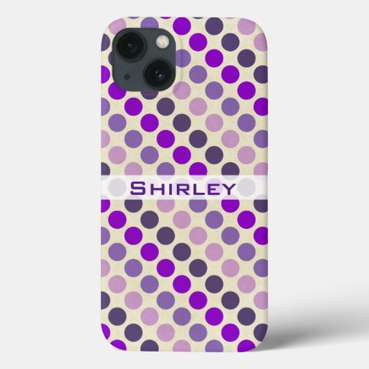 Shades of Purple水玉模様by Shirley Taylor Case-Mate iPhoneケース (裏面)