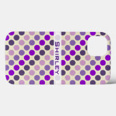 Shades of Purple水玉模様by Shirley Taylor Case-Mate iPhoneケース (裏面 (横))