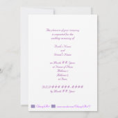 Shades of Purple結婚式招待状、カスタム 招待状 (裏面)