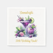 Shades of Purple:ブルーバイオレット誕生日Bash スタンダードカクテルナプキン (正面)