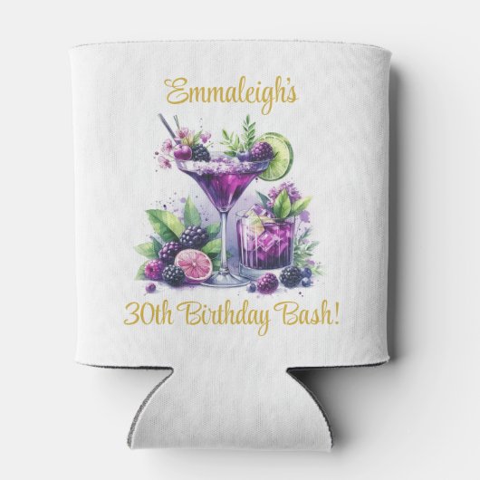 Shades of Purple:ブルーバイオレット誕生日Bash 缶クーラー (裏面)