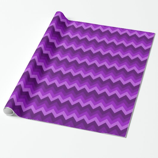 Shades of Purple LG Hombre Chevron ZigZag Pattern ラッピングペーパー (アンロールド)