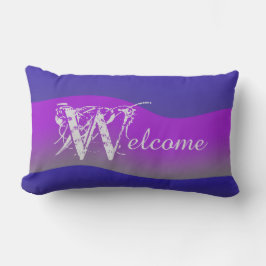 Shades of Purple on Blue屋外「ようこそ」 アウトドアクッション