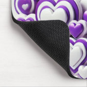 SHADES OF PURPLE & WHITE VALENTINES DAYハート マウスパッド (コーナー)