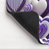 SHADES OF PURPLE & WHITE VALENTINES DAYハート マウスパッド (コーナー)
