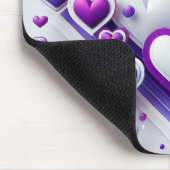 SHADES OF PURPLE & WHITE VALENTINES DAYハート マウスパッド (コーナー)