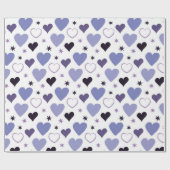 SHADES OF PURPLE & WHITE VALENTINES DAYハート ラッピングペーパー (フラット)