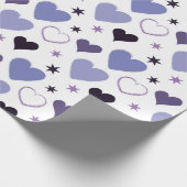 SHADES OF PURPLE & WHITE VALENTINES DAYハート ラッピングペーパー (角)