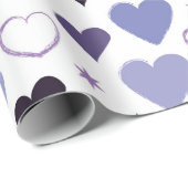 SHADES OF PURPLE & WHITE VALENTINES DAYハート ラッピングペーパー (ロールコーナー)