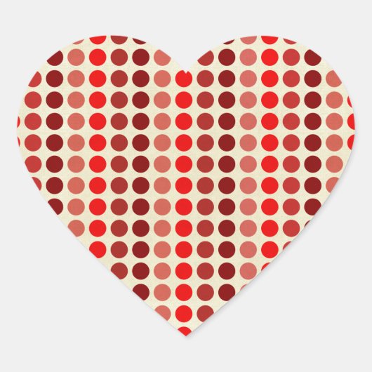 Shades of Red水玉模様by Shirley Taylor ハートシール (正面)