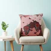 Shades Of Red Butterflyペア – 装飾用クッション クッション (椅子)