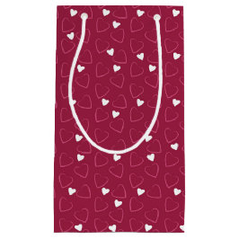 SHADES OF RED & PINK VALENTINES DAYハート スモールペーパーバッグ