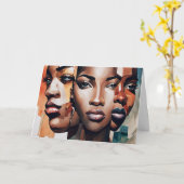 Shades of Us African Amercan Black Women Art カード (黄色い花)