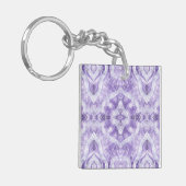 Shadow Abstract Violet Purple White Watercolor Art キーホルダー (正面左)
