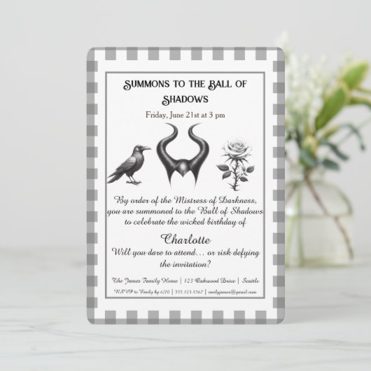Shadow Ball Dark Fantasy Birthday Design Script 招待状 (スタンド正面)