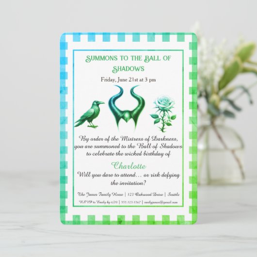 Shadow Ball Dark Fantasy Birthday Design Script 招待状 (スタンド正面)