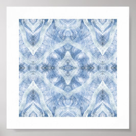 Shadow Blue Abstract Watercolor Art ポスター