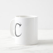 Shadow C – ダークレターCカップ コーヒーマグカップ (正面左)